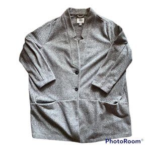 Old Navy Oversized Button Front Coat Jacket, Textured Gray, 4X